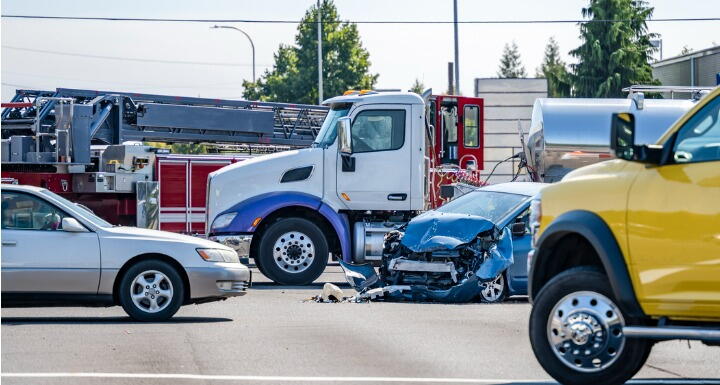 Truck and Car Accident